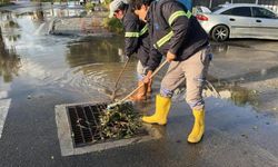 Bodrum'da belediye ekiplerinden fırtına ve yağış mesaisi