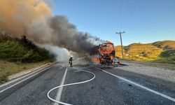 Marmaris’te seyir halindeki otobüs alevlere teslim oldu