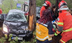 Bodrum’da Otomobil Ormanlık Alana Uçtu: Sürücü Araçta Sıkıştı