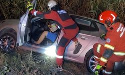 Dalaman’da Otomobil Sulama Kanalına Uçtu