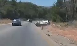 Bodrum'da Hatalı Sollama Kazası Kameraya Yansıdı