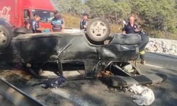 Marmaris’te kontrolden çıkan araç takla attı, 2 kişi yaralandı