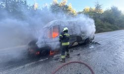 Bodrum’da okul servisi yandı