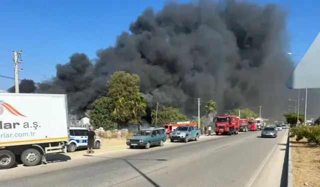 Seydikemer’de kereste deposunda yangın