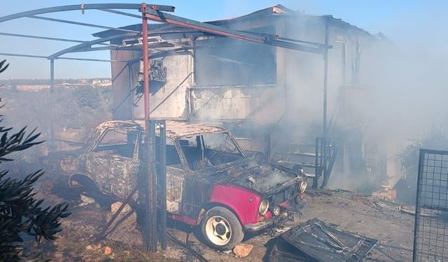 Menteşe’de prefabrik evde yangın