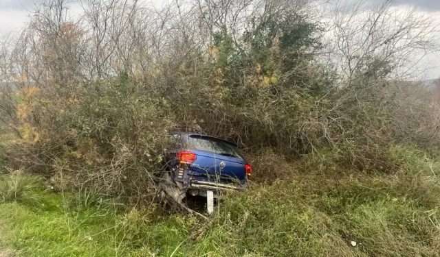 Milas'ta araç şarampole uçtu: 1 yaralı