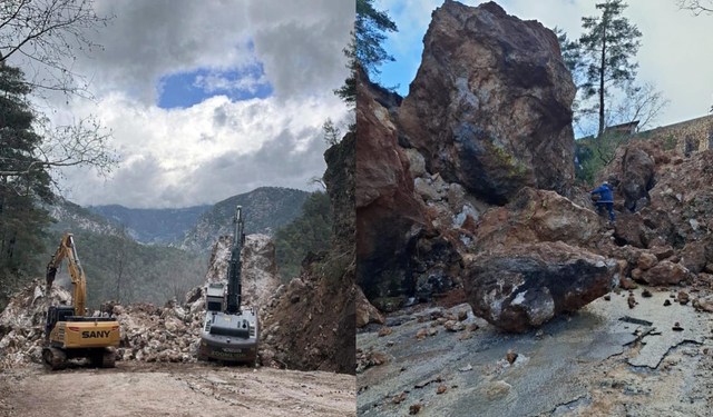 Fethiye’de heyelan su isale hatlarına zarar verdi