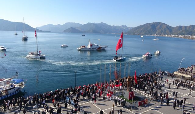 Atatürk'ün Marmaris'e gelişinin 91. yıl dönümü törenlerle anıldı