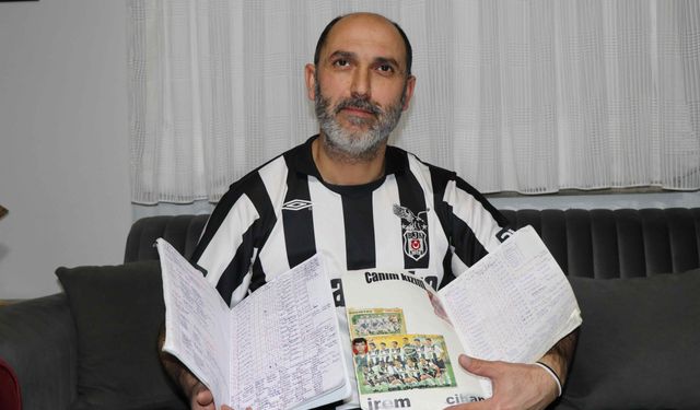 27 yıldır Beşiktaş'ın her maçını tek tek not ediyor
