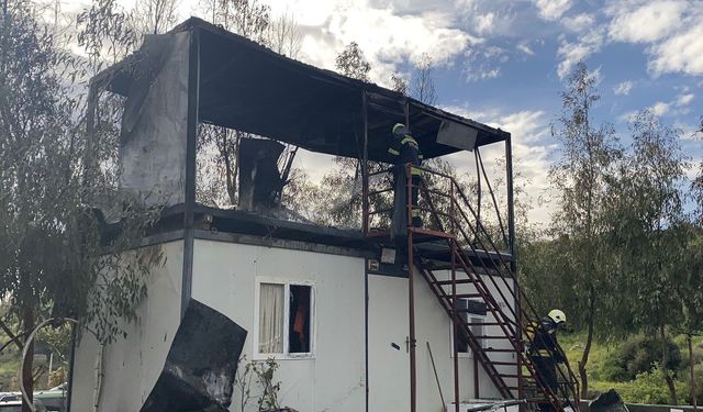 Bodrum’da Konteyner Yangını