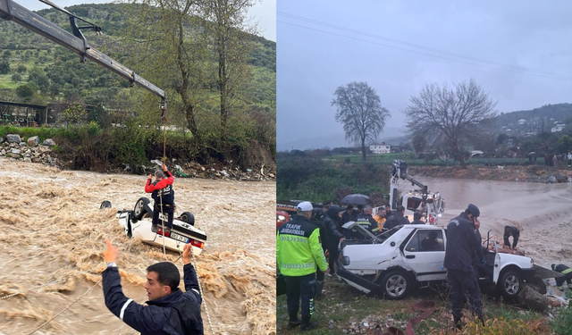 Milas’ta Feci Olay: Araç Dereye Uçtu, 1 Kişi Kurtarıldı