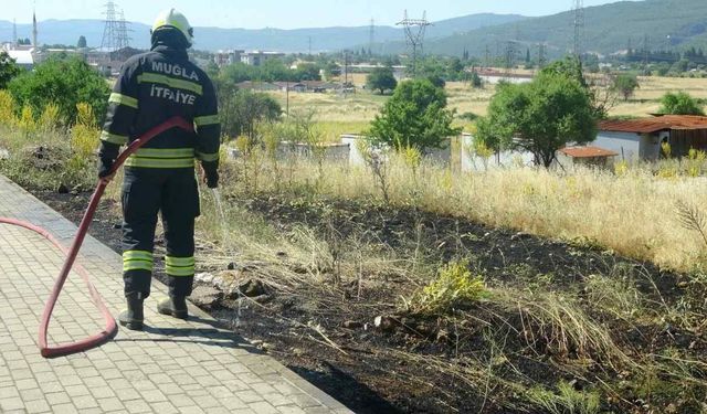 Menteşe’de Sigara İzmariti Kuru Otları Tutuşturdu