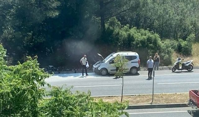 Menteşe’de Seyir Halindeki Araç Alev Aldı