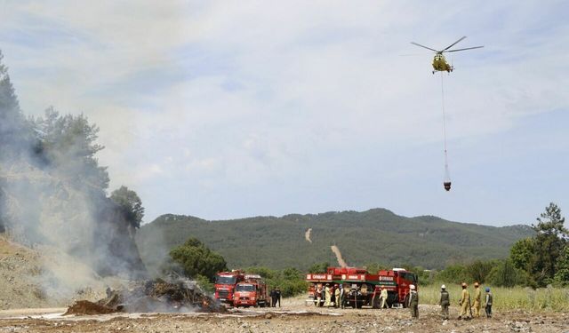 Muğla’da kurumların katılımıyla yangın tatbikatı yapıldı
