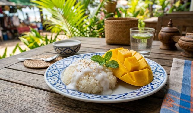 Tayland'ın en meşhur ferah tatlısı: 'Khao Niao Mamuang'! Evde şipşak hazırlanıyor, tadı nefis