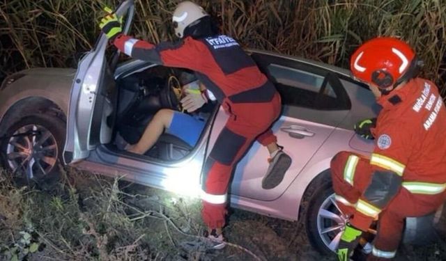 Dalaman’da Otomobil Sulama Kanalına Uçtu