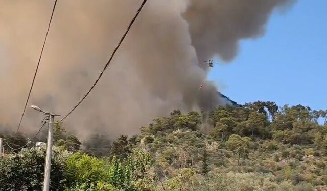 Fethiye’de Orman Yangınnda Alevler İnlice’ye Doğru İlerliyor