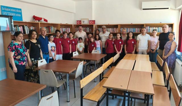 Yatağanlı hayırsever Fatih Oğuz’dan okula Ziya Gökalp Kütüphanesi