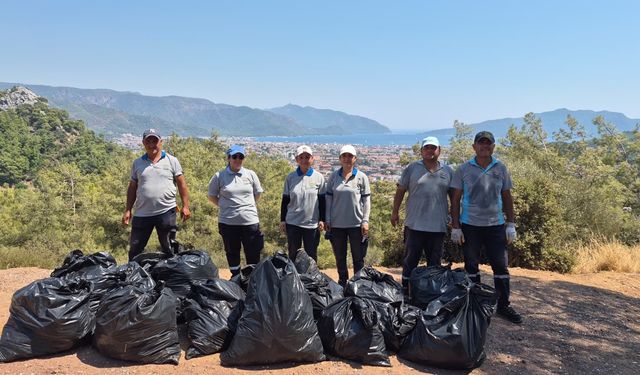 Marmaris seyir noktalarında temizlik ve yangın önlemi
