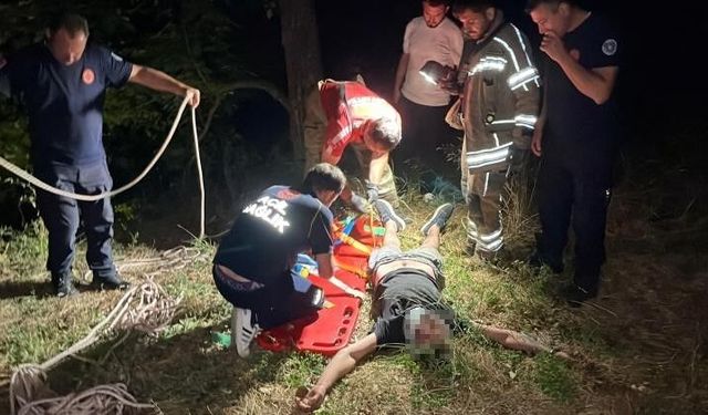 Alkollü sürücü manevra sırasında 50 metreden aşağı uçtu