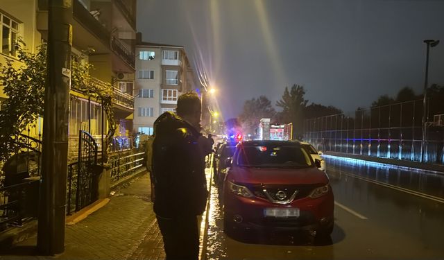 Alkollü sürücü yanan otomobilini sigara içerek izledi