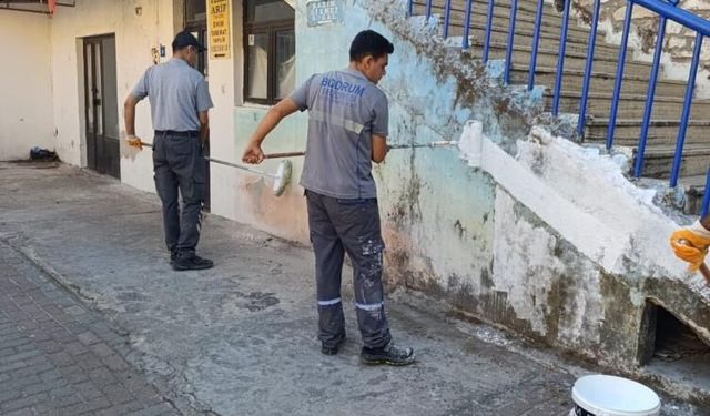 Bodrum’un simgesi mavi ve beyaz renkler sokaklara taşınıyor