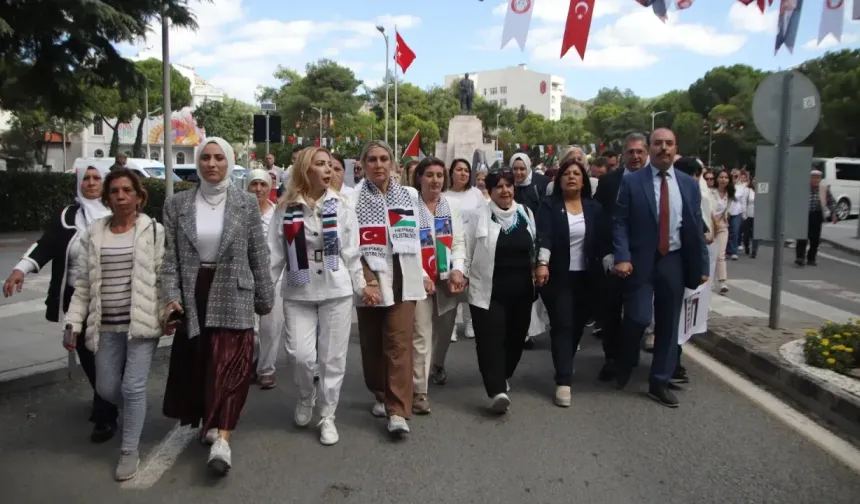 Menteşe’de Kadınlardan Gazze İçin Sessiz Destek Yürüyüşü