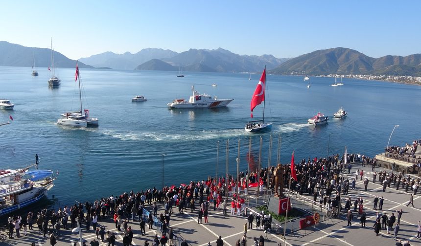 Atatürk'ün Marmaris'e gelişinin 91. yıl dönümü törenlerle anıldı