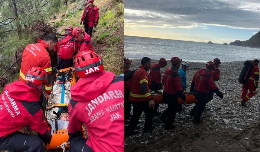 Kabak Koyu’nda Kayalıklardan Düşen Genç Kurtarıldı