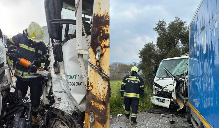 Milas’ta sıkışmalı kaza