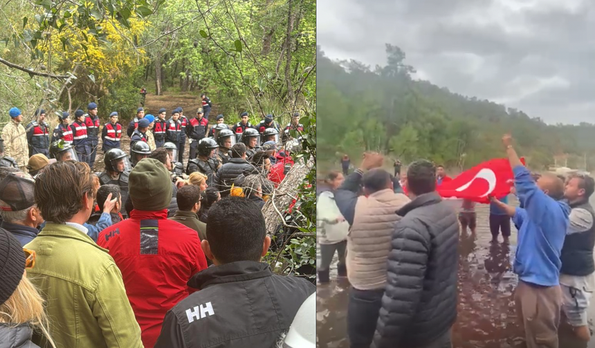 Göcek’te Tepki Büyüyor: Karadan Giremeyen Vatandaşlar Denize İndi