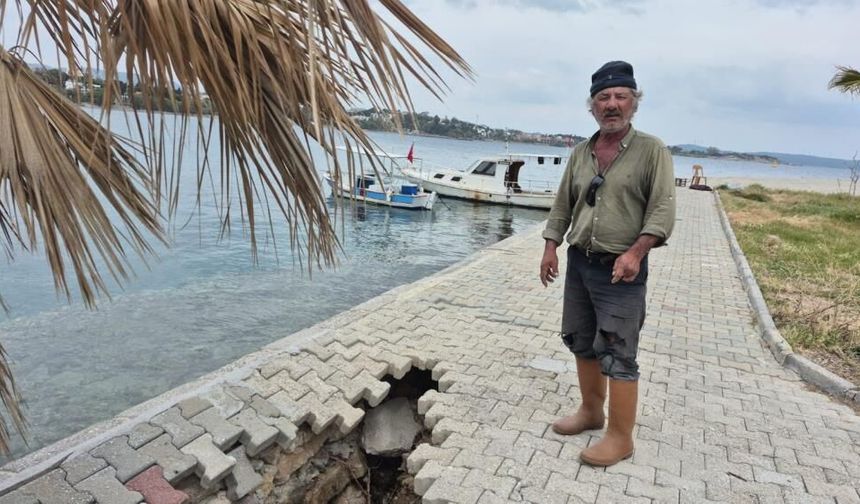 Datça’da Çöken Kaldırım Tepki Çekti