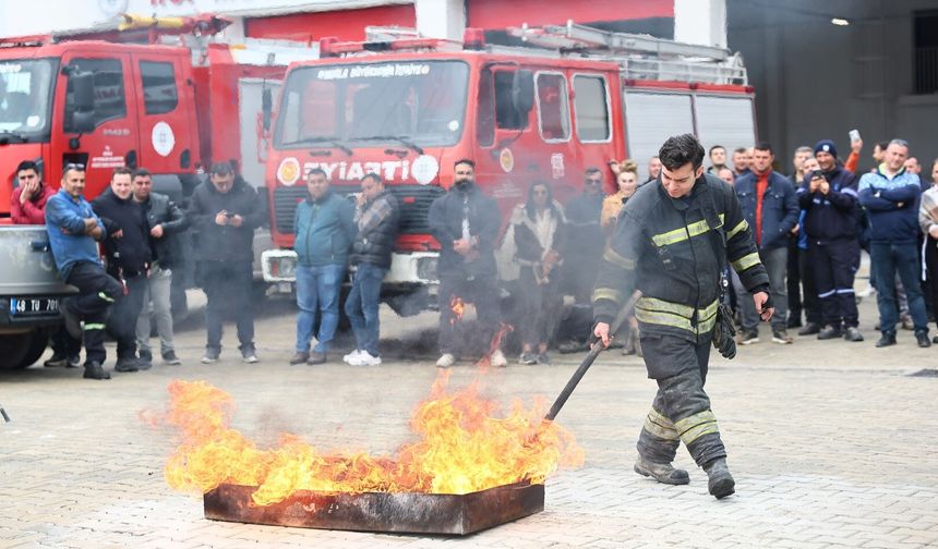 Bodrum’da yangın güvenliği eğitimi: 89 personele uygulamalı eğitim