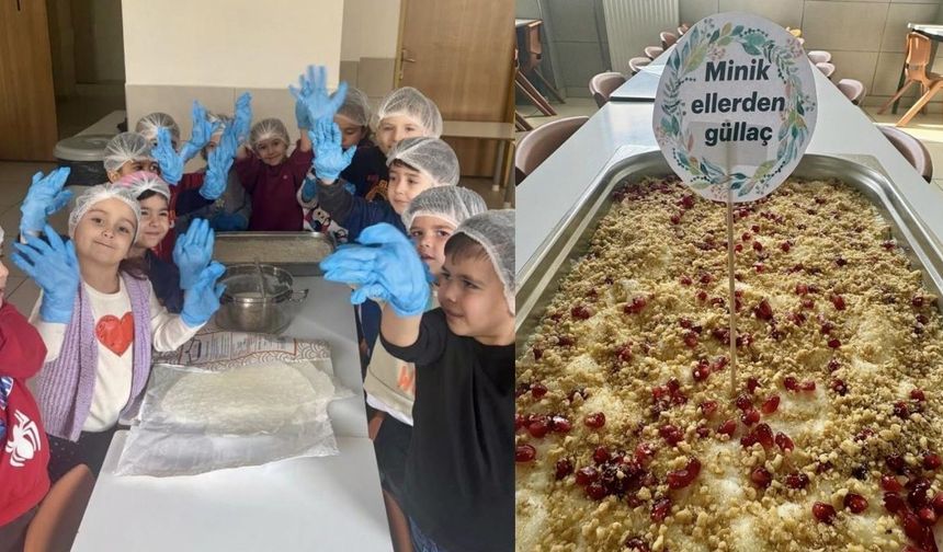 Muğla’da Minik Eller Ramazan Lezzeti Güllaç Yaptı