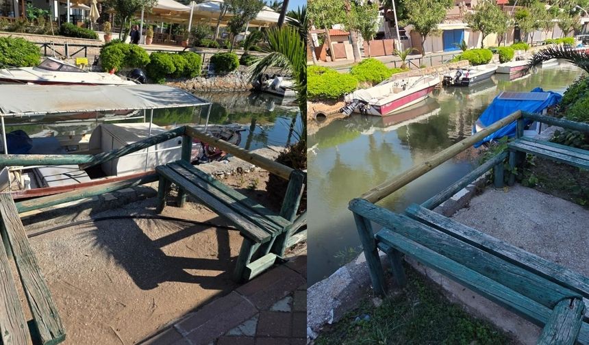 İçmeler’de Yenilenen Korkuluklara Gece Vandallığı