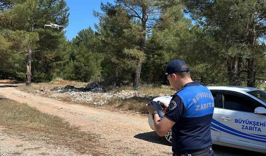 Muğla’da Kaçak Döküme Drone ile Sıkı Takip