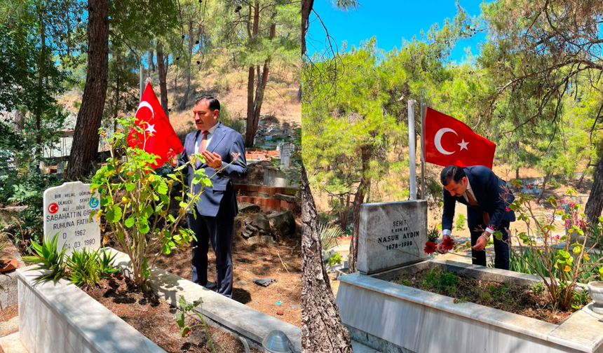 Ülkü Ocakları Muğla’dan Ülkücü Şehitlerin Kabirlerine Ziyaret