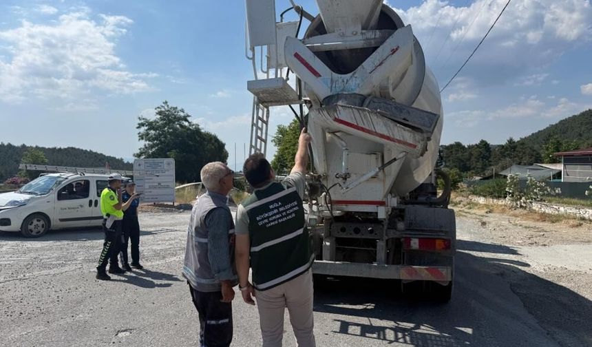 Muğla’da beton mikserlerine sıkı denetim