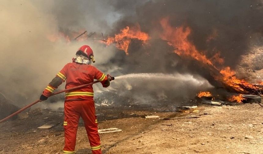 Bodrum’da Çöp Döküm Alanında Yangın