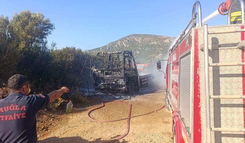 Datça’da kamyonet yangınında kundaklama iddiası: 2 tutuklama
