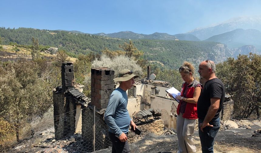 Muğla'da Yangın Hasarı İçin Tespit Çalışması Sürüyor