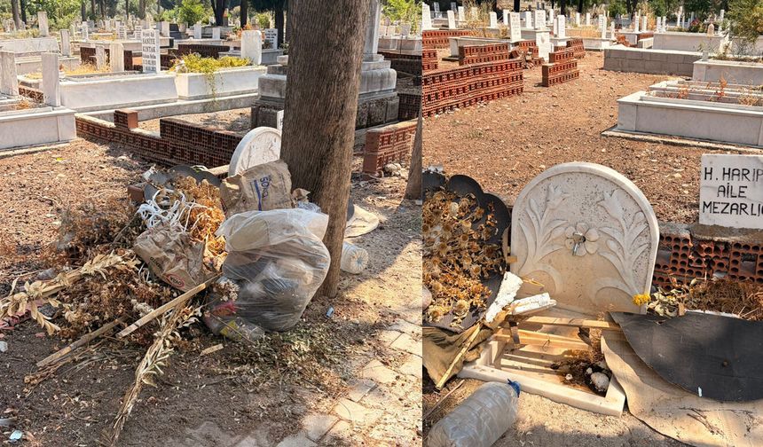 Ula’da Mezarlık Çöplüğe Döndü: Vatandaş İsyan Etti