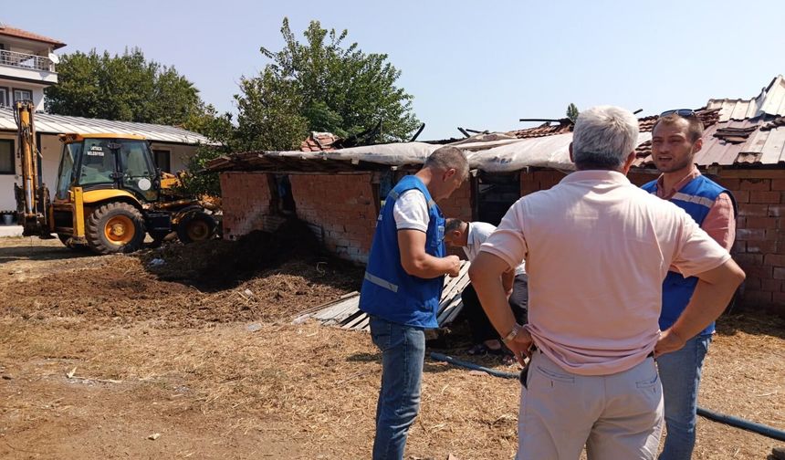 500 balyası yanan üretici için Büyükşehir harekete geçti