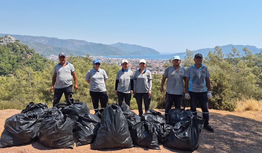Marmaris seyir noktalarında temizlik ve yangın önlemi