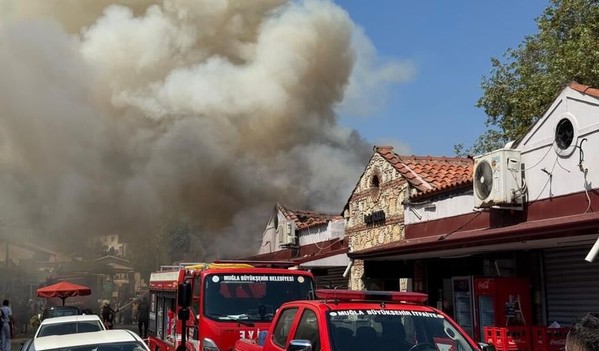 Fethiye Balık Hali’nde çatı yangını