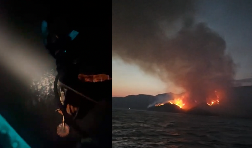 Marmaris Yangınında Gece Seferberliği: Arazözler Gemilerle Taşınıyor