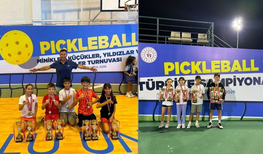 Muğlalı çocuklar kürsüden inmedi: Pickleball şampiyonasına damga vurdular
