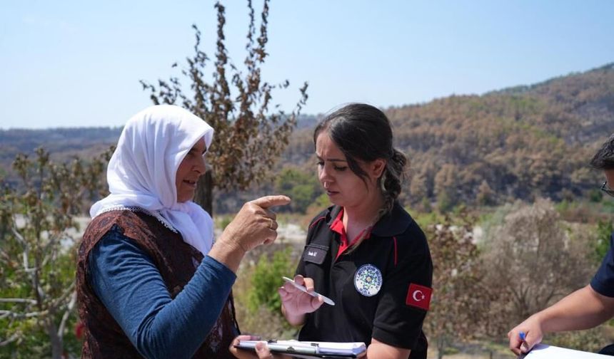 Seydikemer’de Yangın Sonrası Hasar Tespiti Başladı