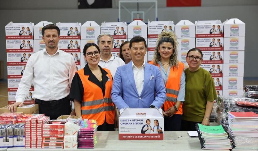 Marmaris'te öğrenciler yeni eğitim yılına destekle başlıyor