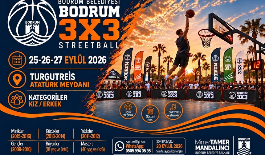 Bodrum 3X3 Streetball heyecanı Turgutreis’te yaşanacak